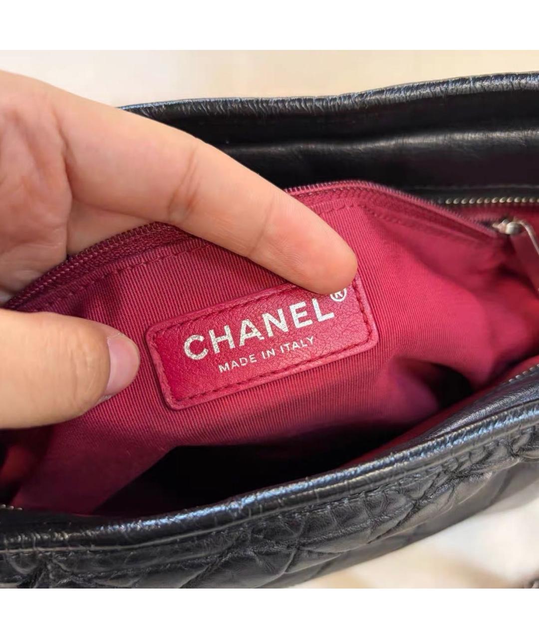 CHANEL Черная кожаная сумка через плечо, фото 8