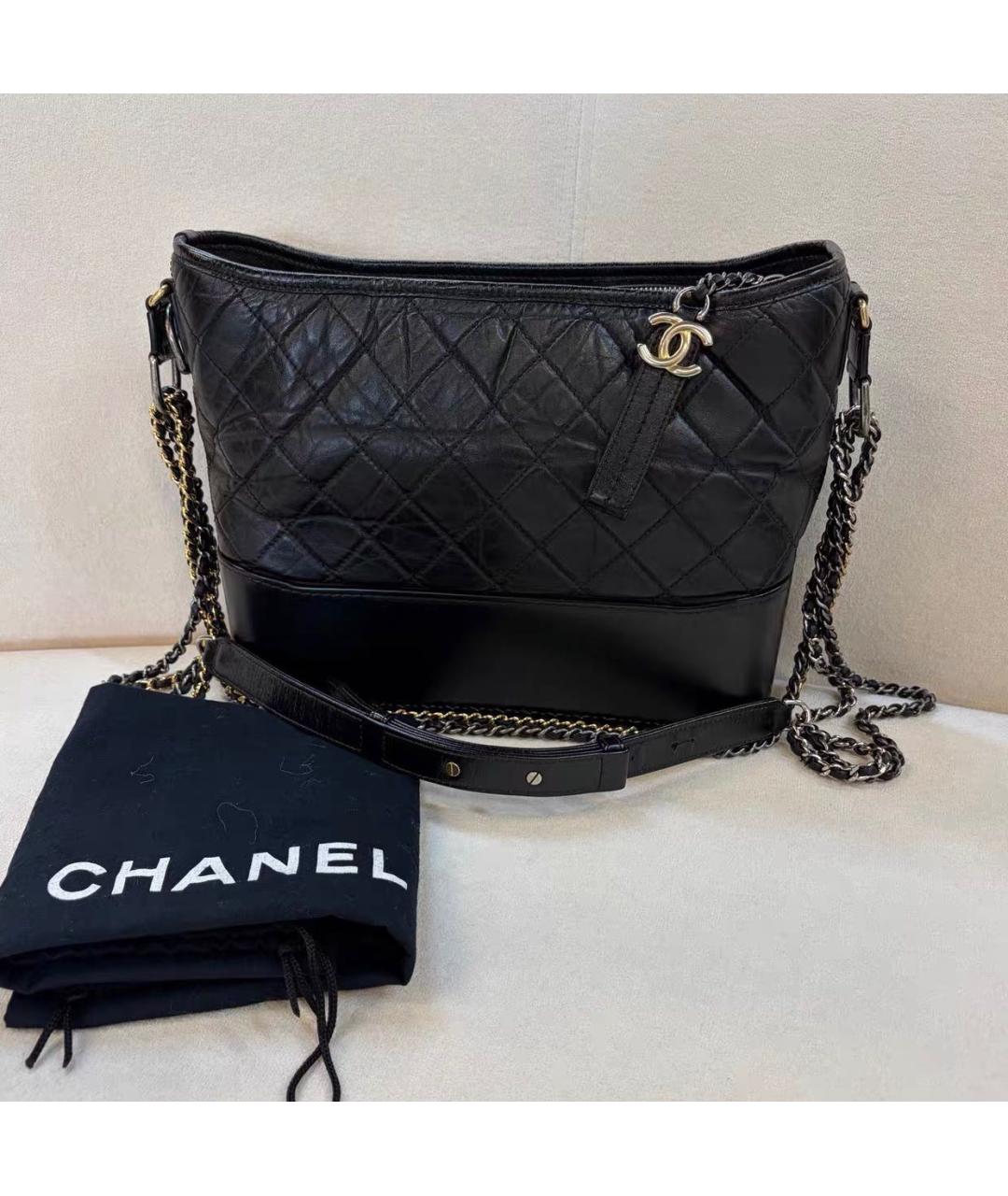 CHANEL Черная кожаная сумка через плечо, фото 9