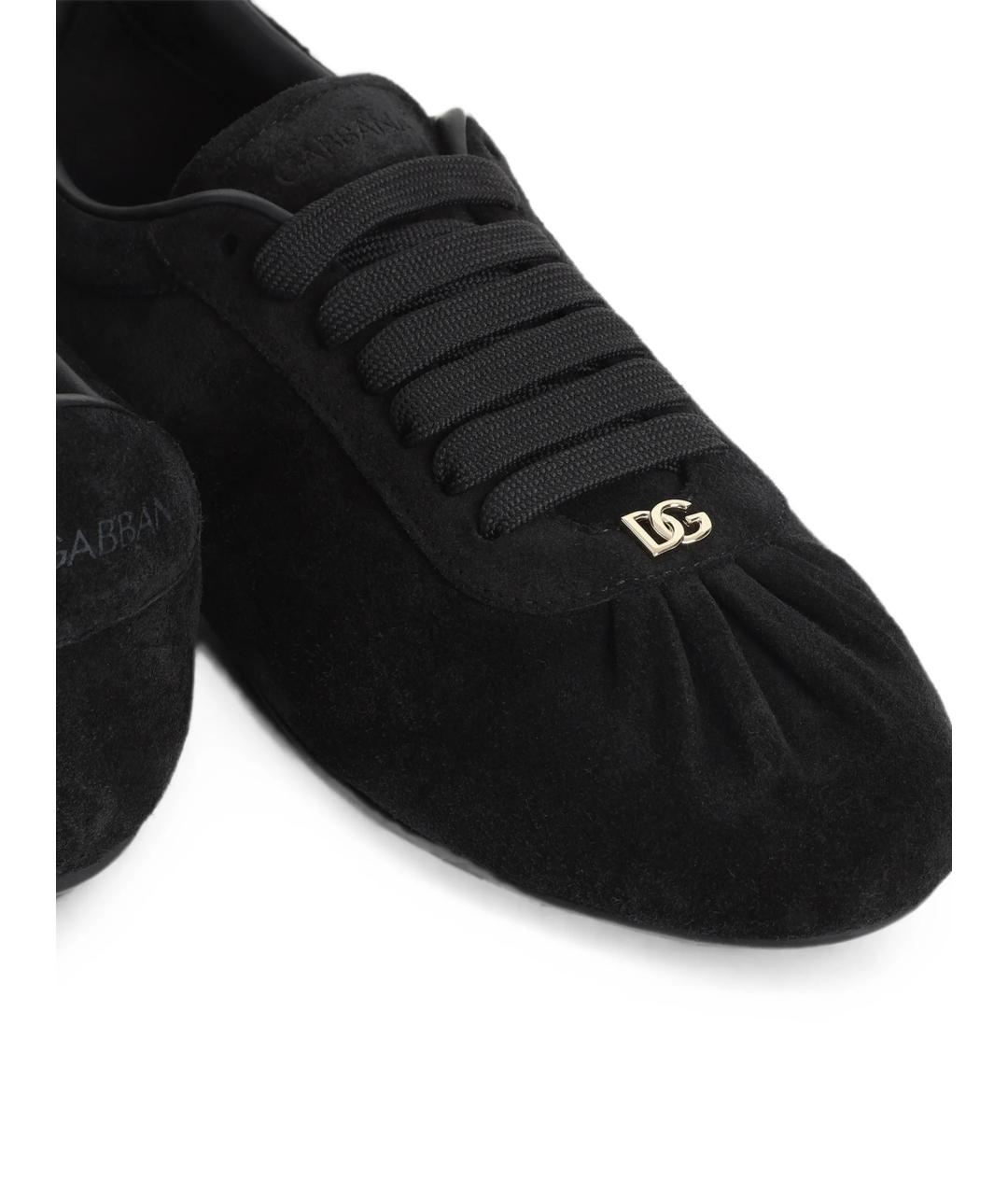 DOLCE&GABBANA Черные кожаные кроссовки, фото 3