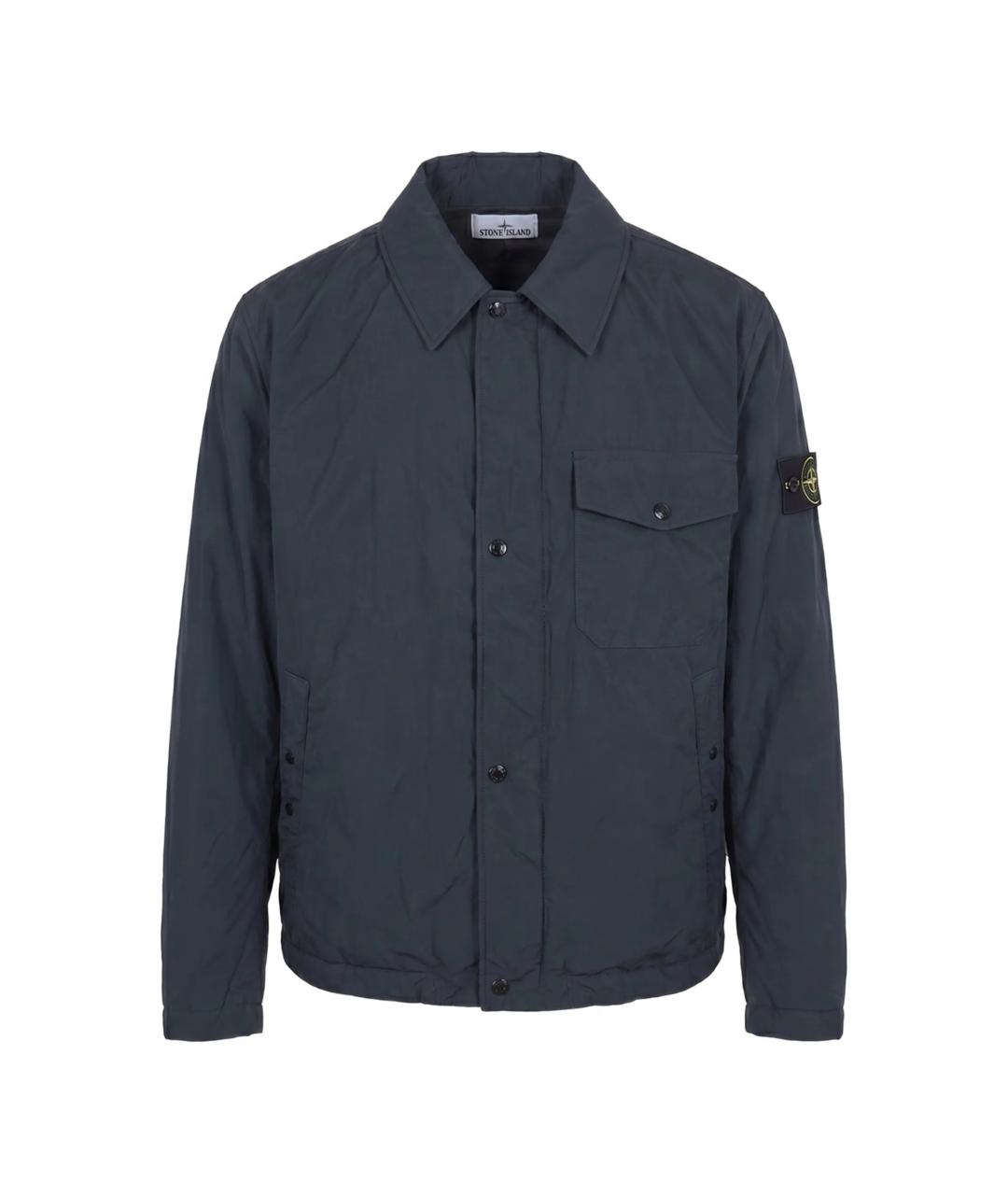 STONE ISLAND Темно-синяя полиэстеровая куртка, фото 1