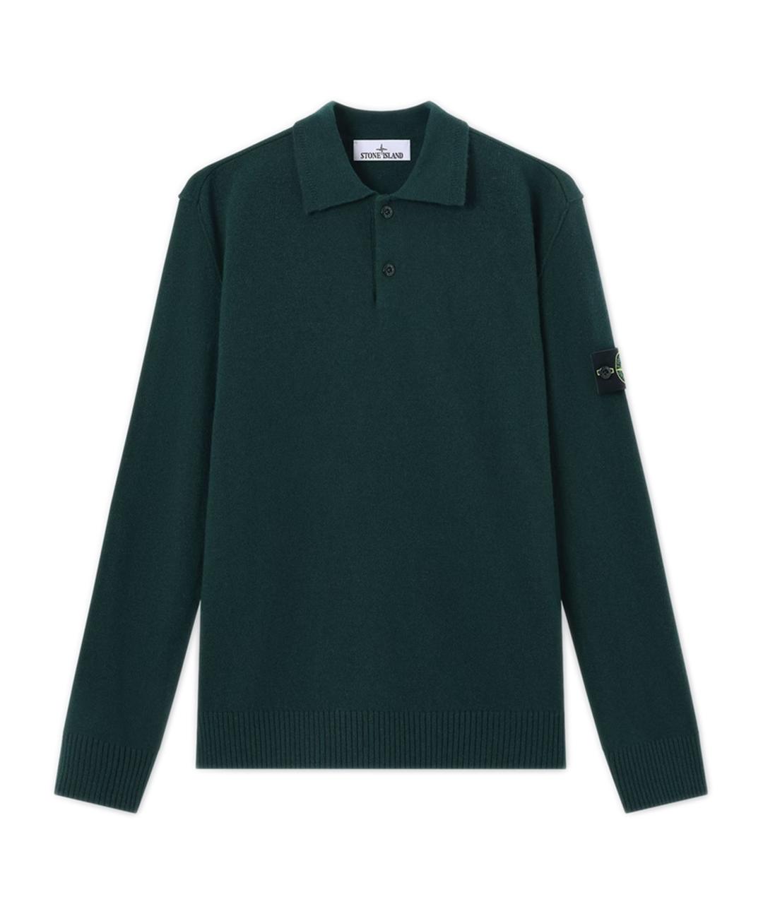 STONE ISLAND Зеленый шерстяной джемпер / свитер, фото 1