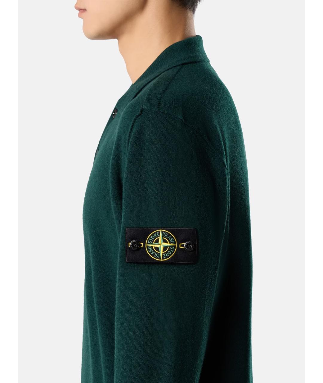 STONE ISLAND Зеленый шерстяной джемпер / свитер, фото 3