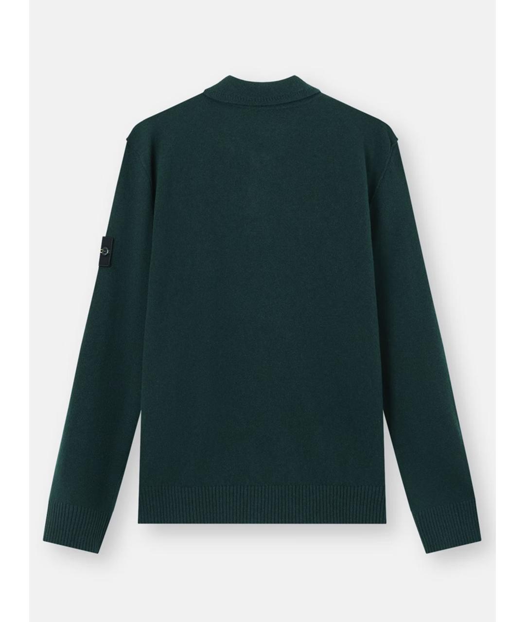 STONE ISLAND Зеленый шерстяной джемпер / свитер, фото 6