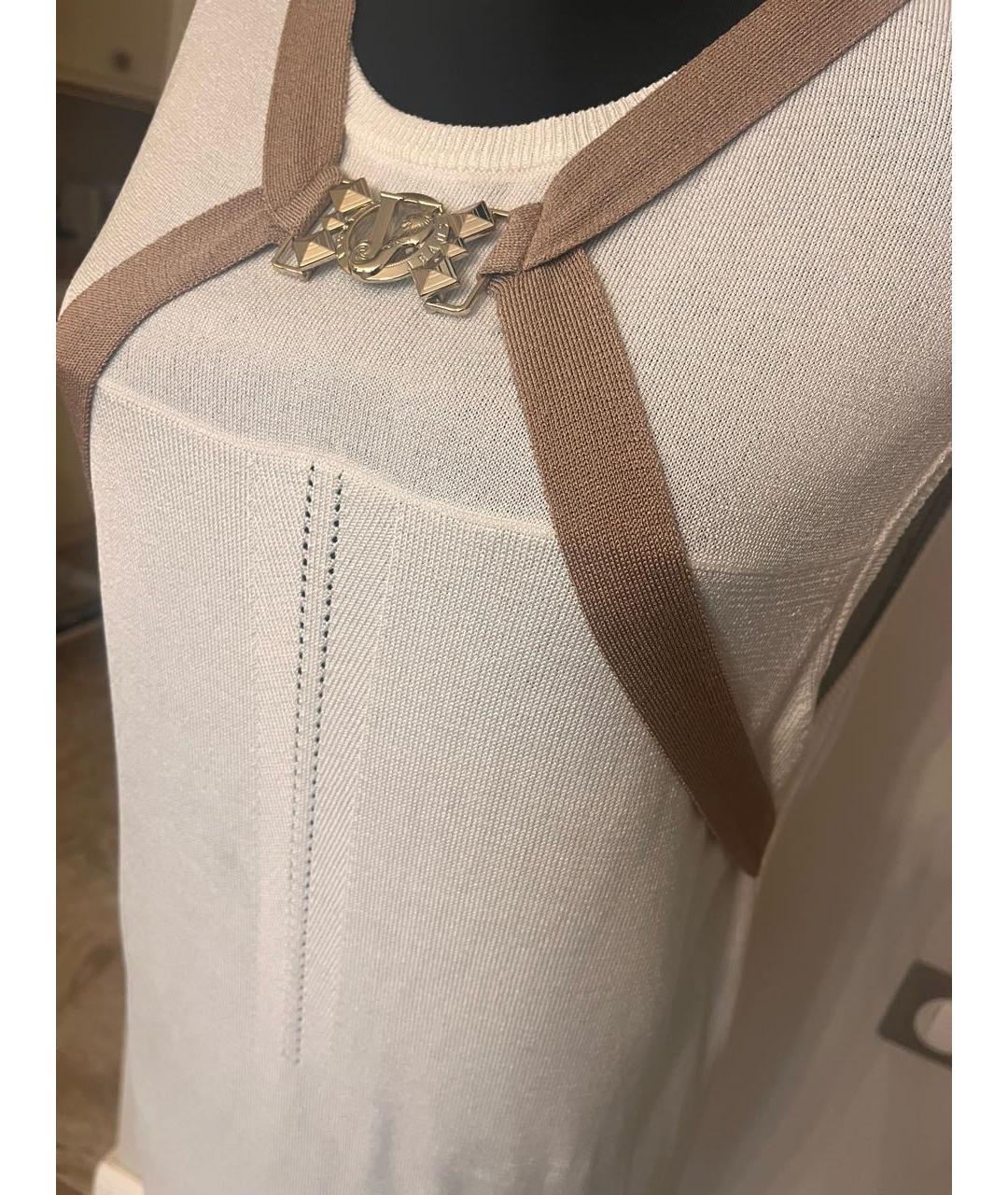 VERSACE JEANS COUTURE Белое вискозное коктейльное платье, фото 4