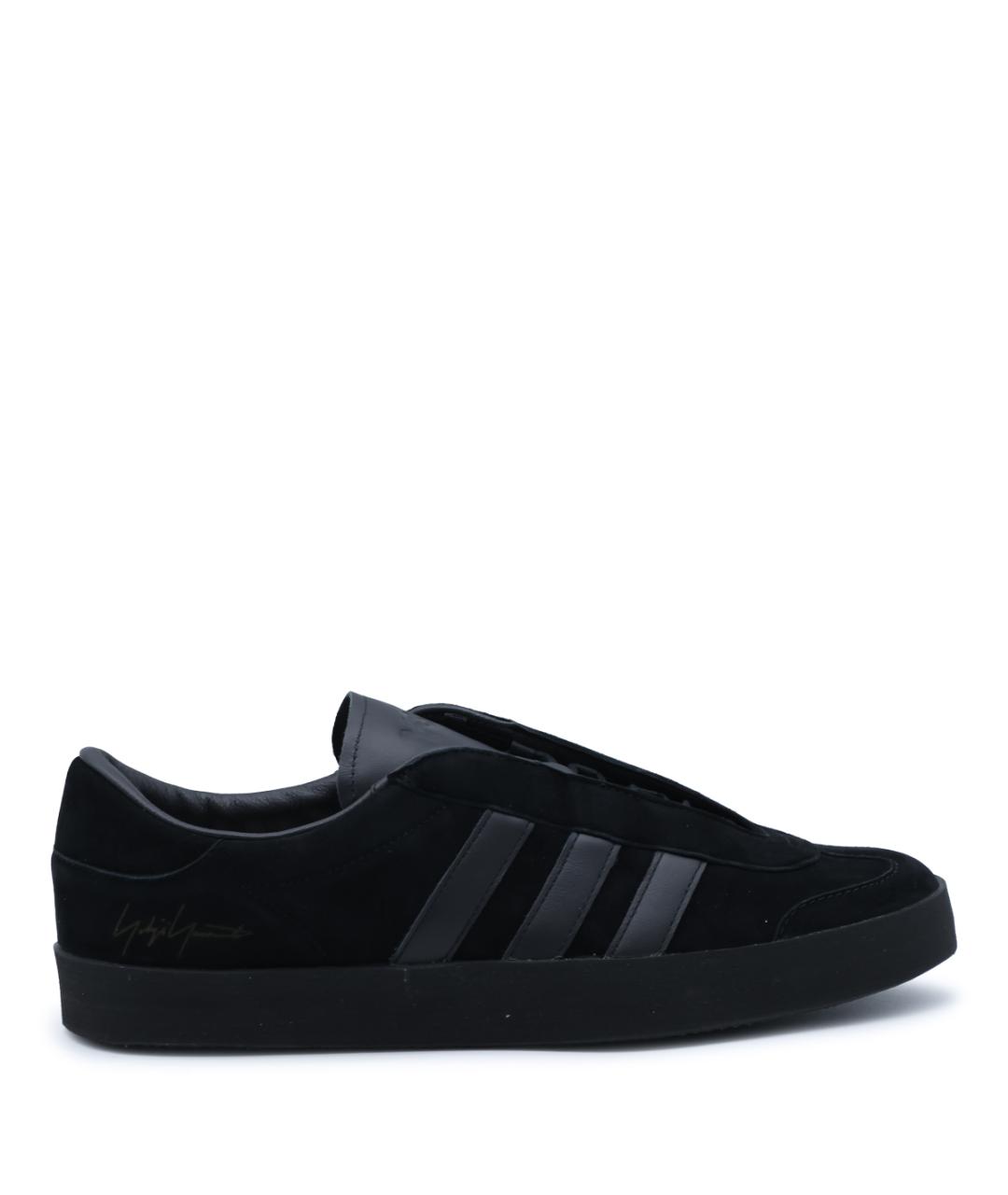 Y-3 Черные кожаные низкие кроссовки / кеды, фото 1