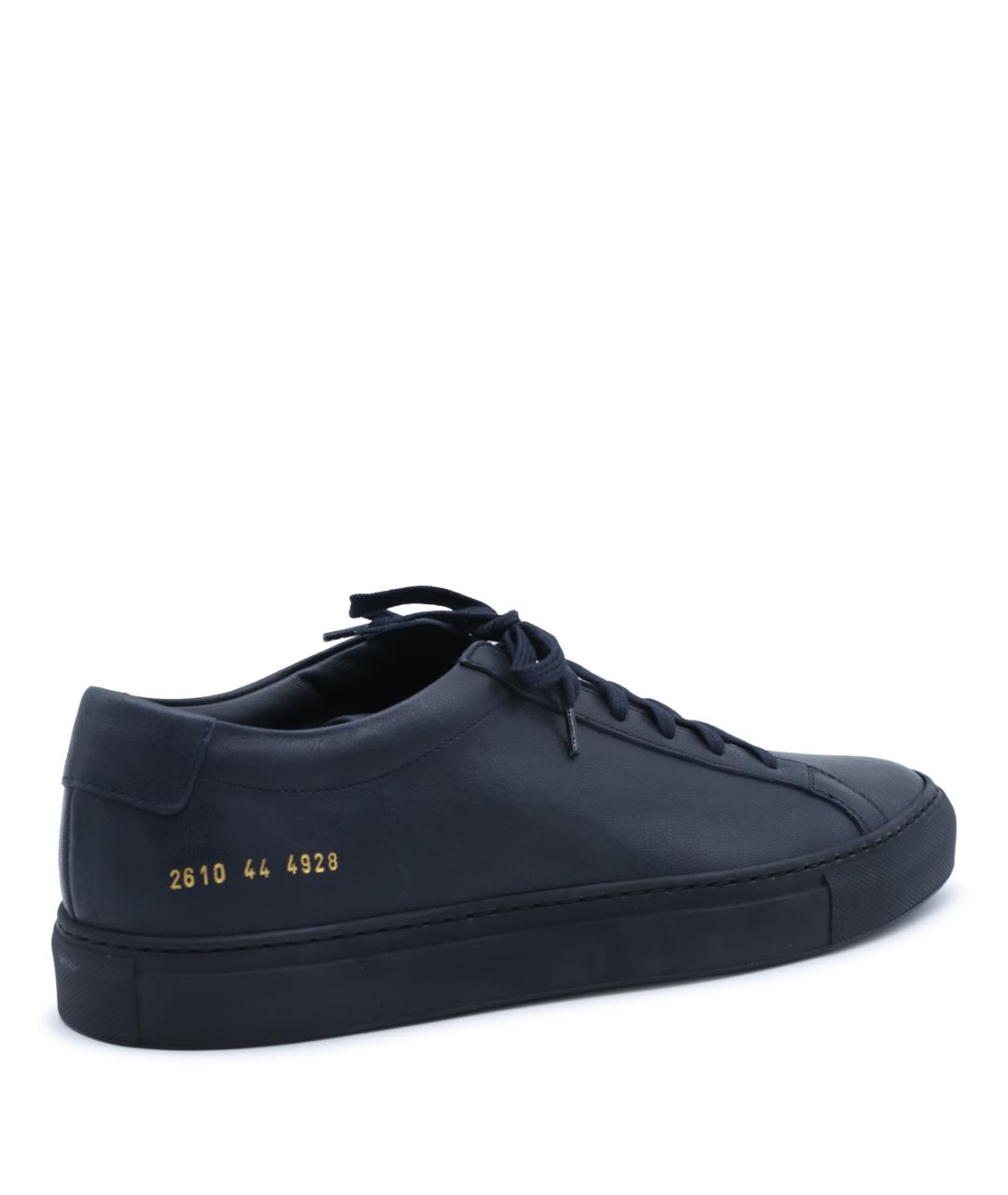 COMMON PROJECTS Темно-синие кожаные низкие кроссовки / кеды, фото 6
