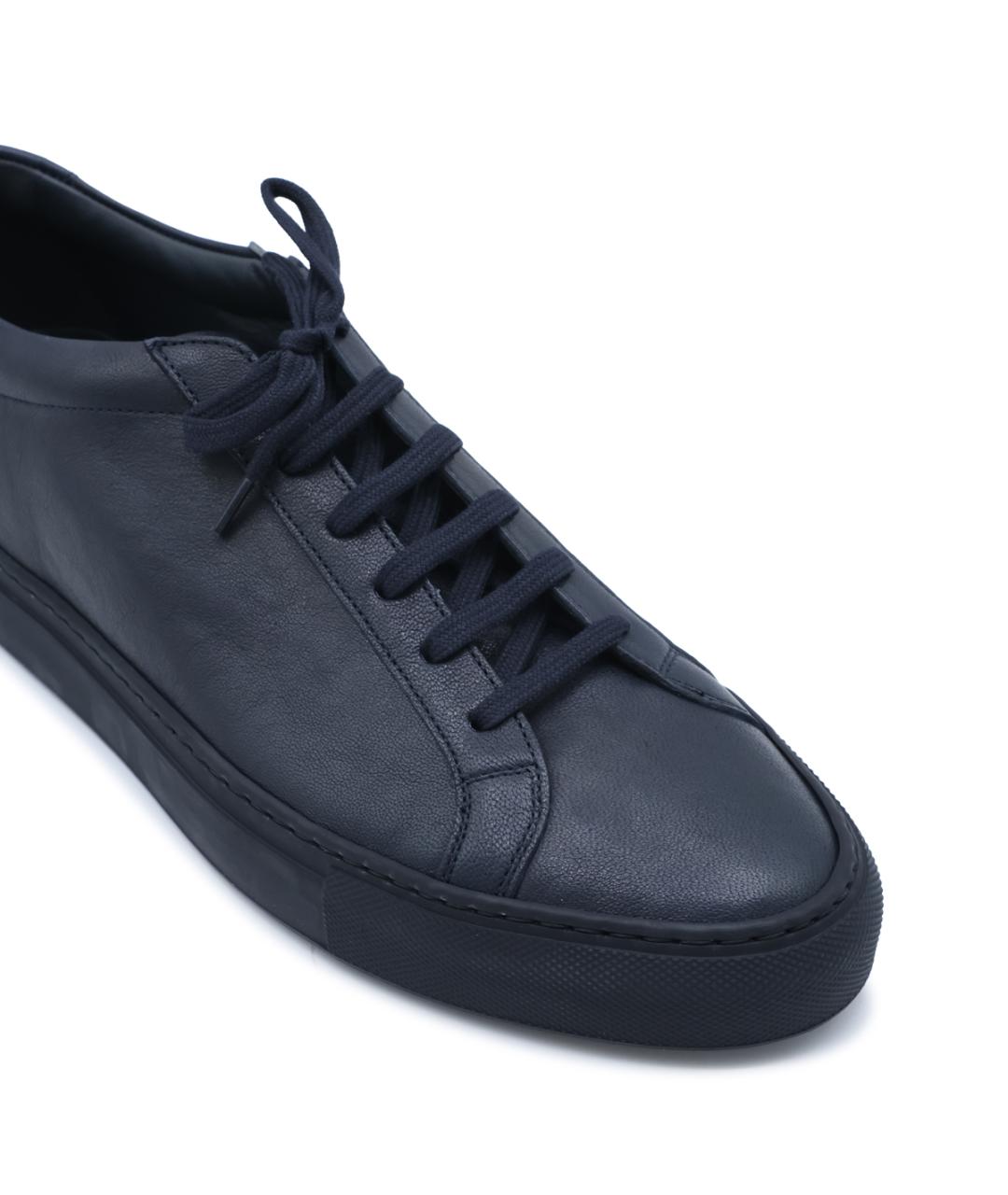 COMMON PROJECTS Темно-синие кожаные низкие кроссовки / кеды, фото 8