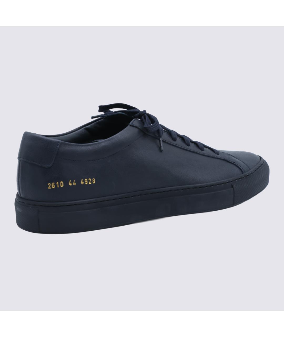 COMMON PROJECTS Темно-синие кожаные низкие кроссовки / кеды, фото 5