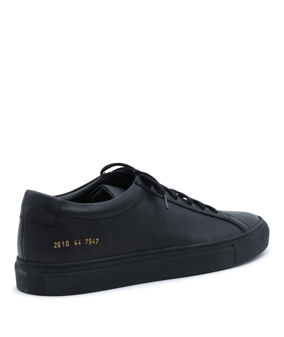 COMMON PROJECTS Черные кожаные низкие кроссовки / кеды, фото 3
