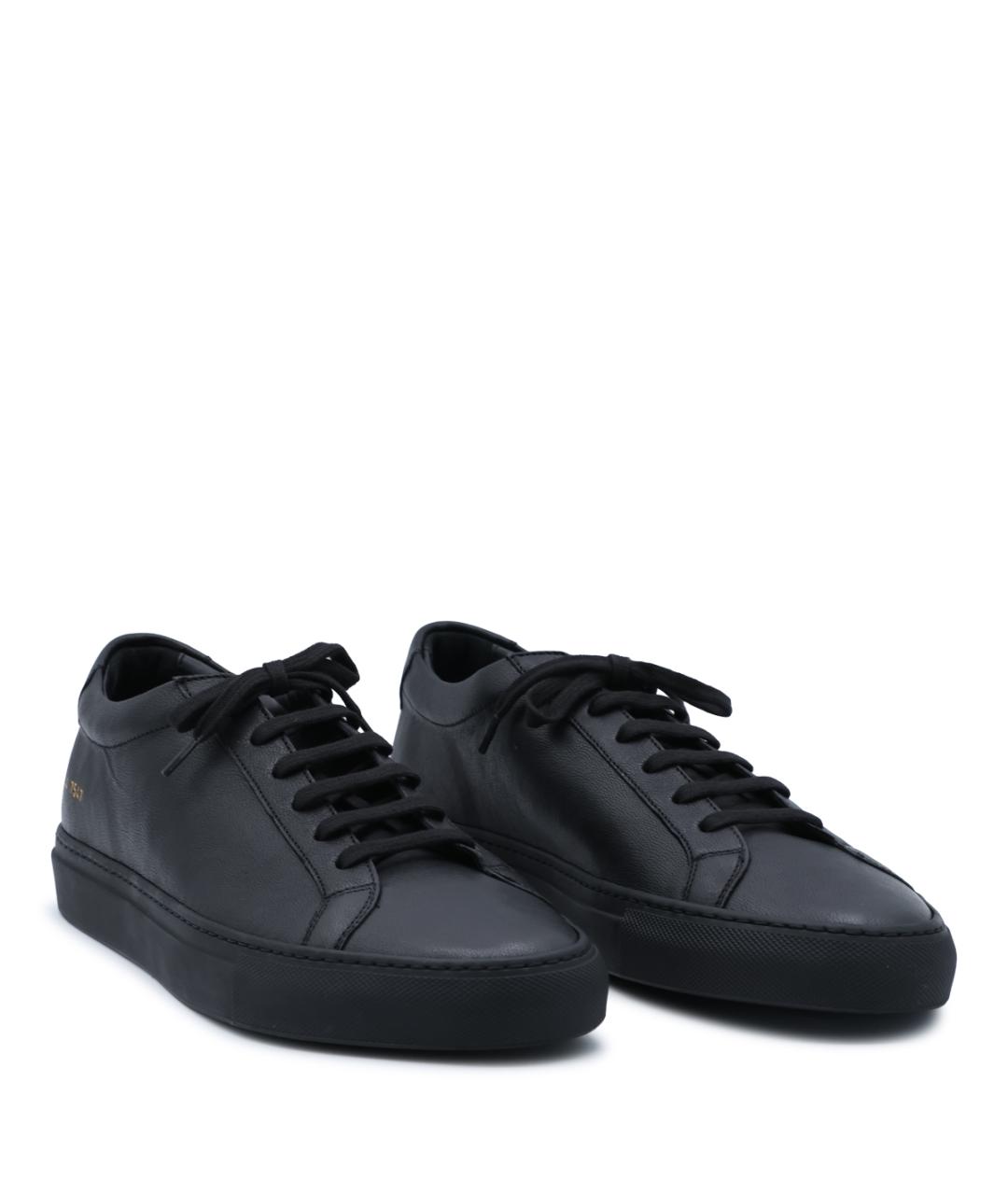 COMMON PROJECTS Черные кожаные низкие кроссовки / кеды, фото 2
