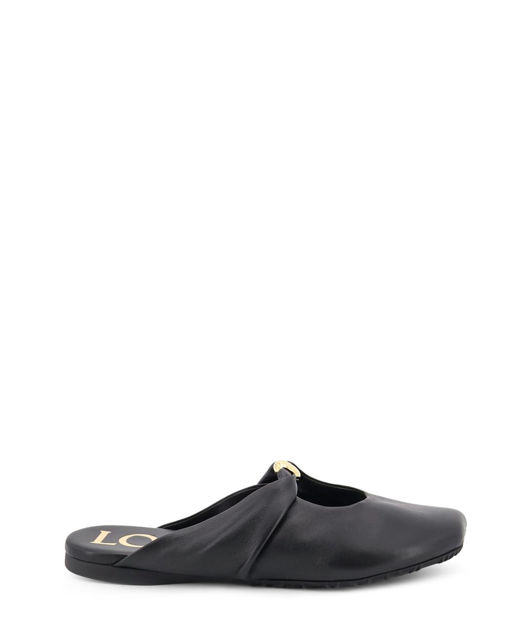 LOEWE Черные кожаные мюли, фото 1