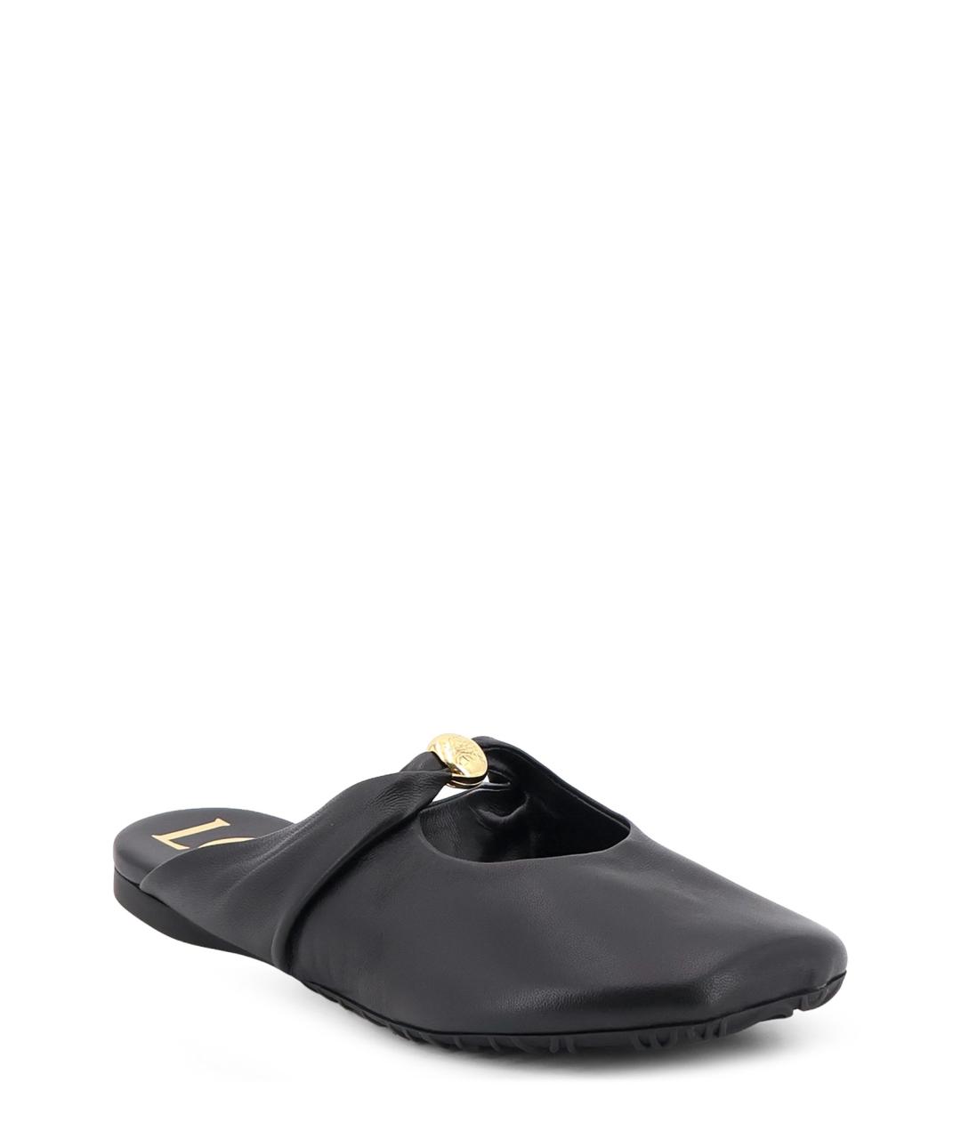 LOEWE Черные кожаные мюли, фото 2