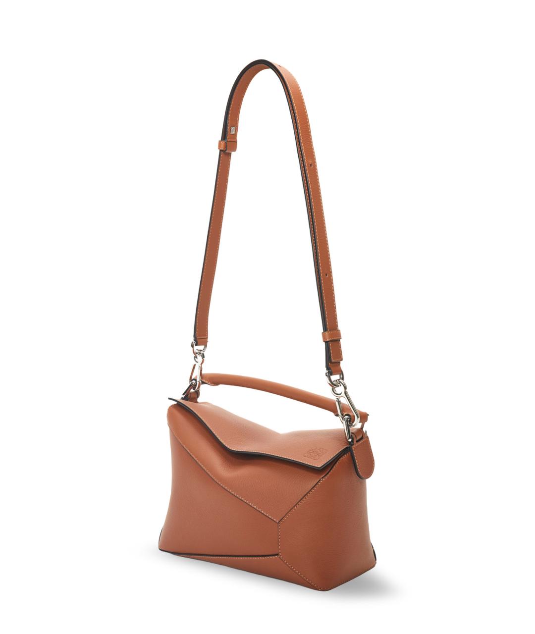 LOEWE Бежевая кожаная сумка через плечо, фото 3