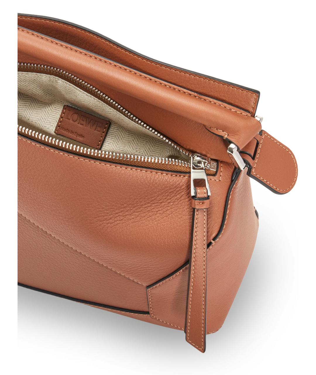 LOEWE Бежевая кожаная сумка через плечо, фото 4