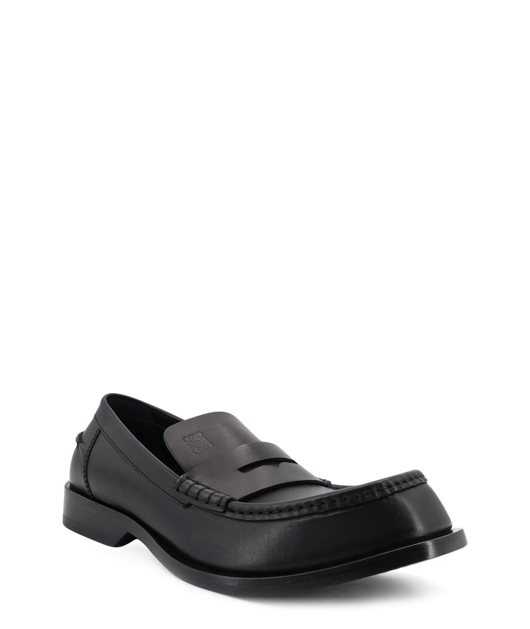 LOEWE Черные кожаные лоферы, фото 2