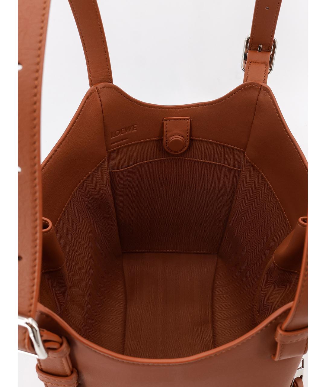 LOEWE Коричневая кожаная сумка тоут, фото 4