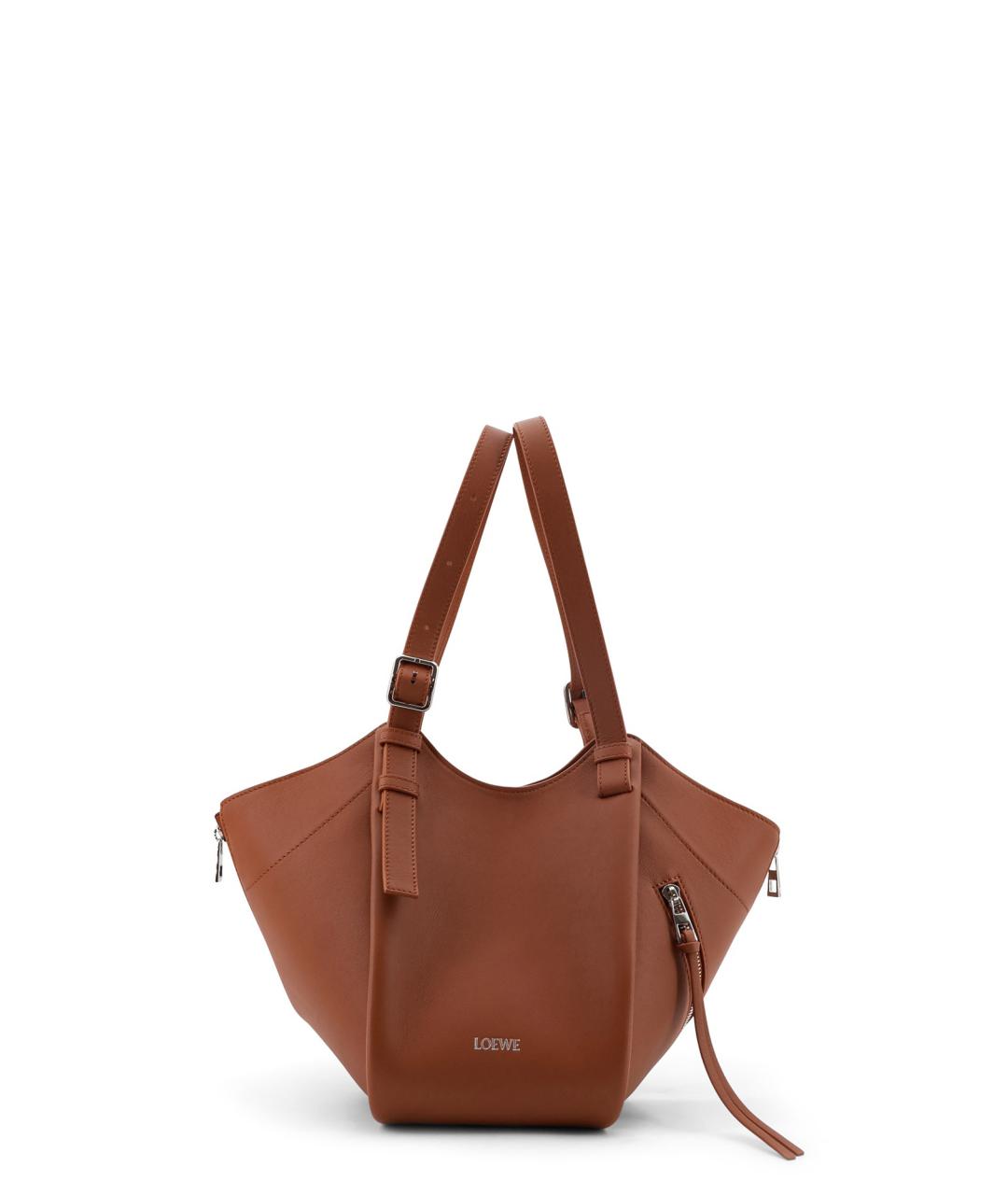 LOEWE Коричневая кожаная сумка тоут, фото 1