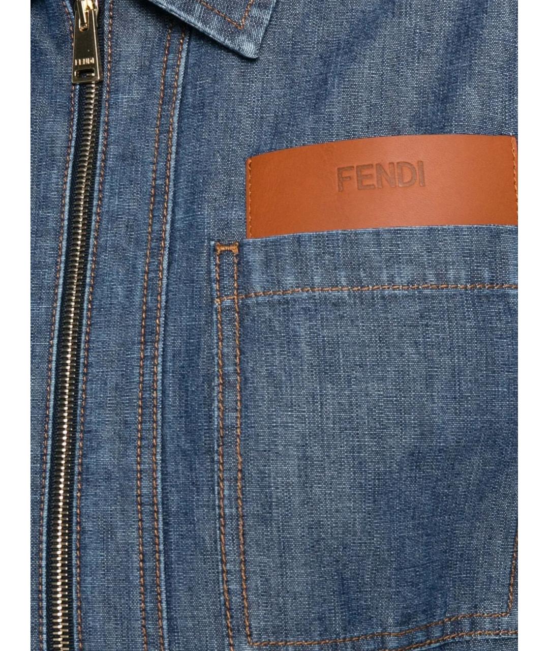 FENDI Темно-синее хлопковое повседневное платье, фото 3