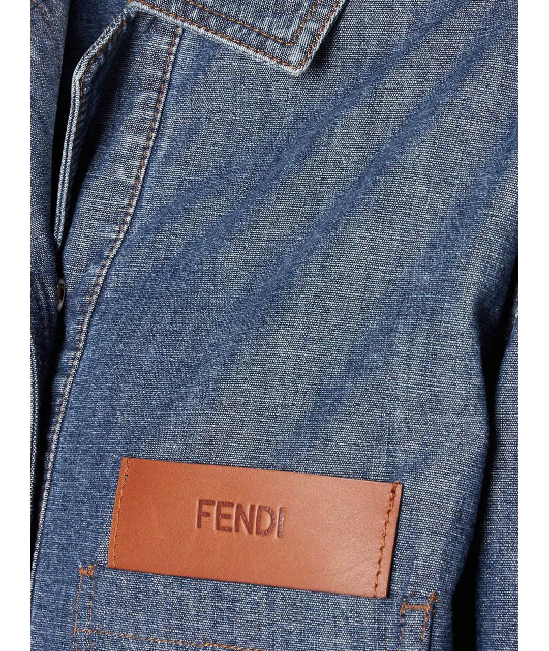 FENDI Темно-синяя хлопковая куртка, фото 3