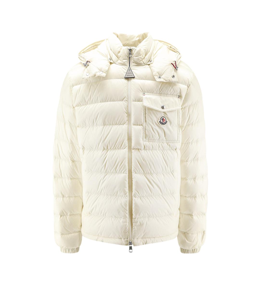 MONCLER Белый полиамидовый пуховик, фото 1