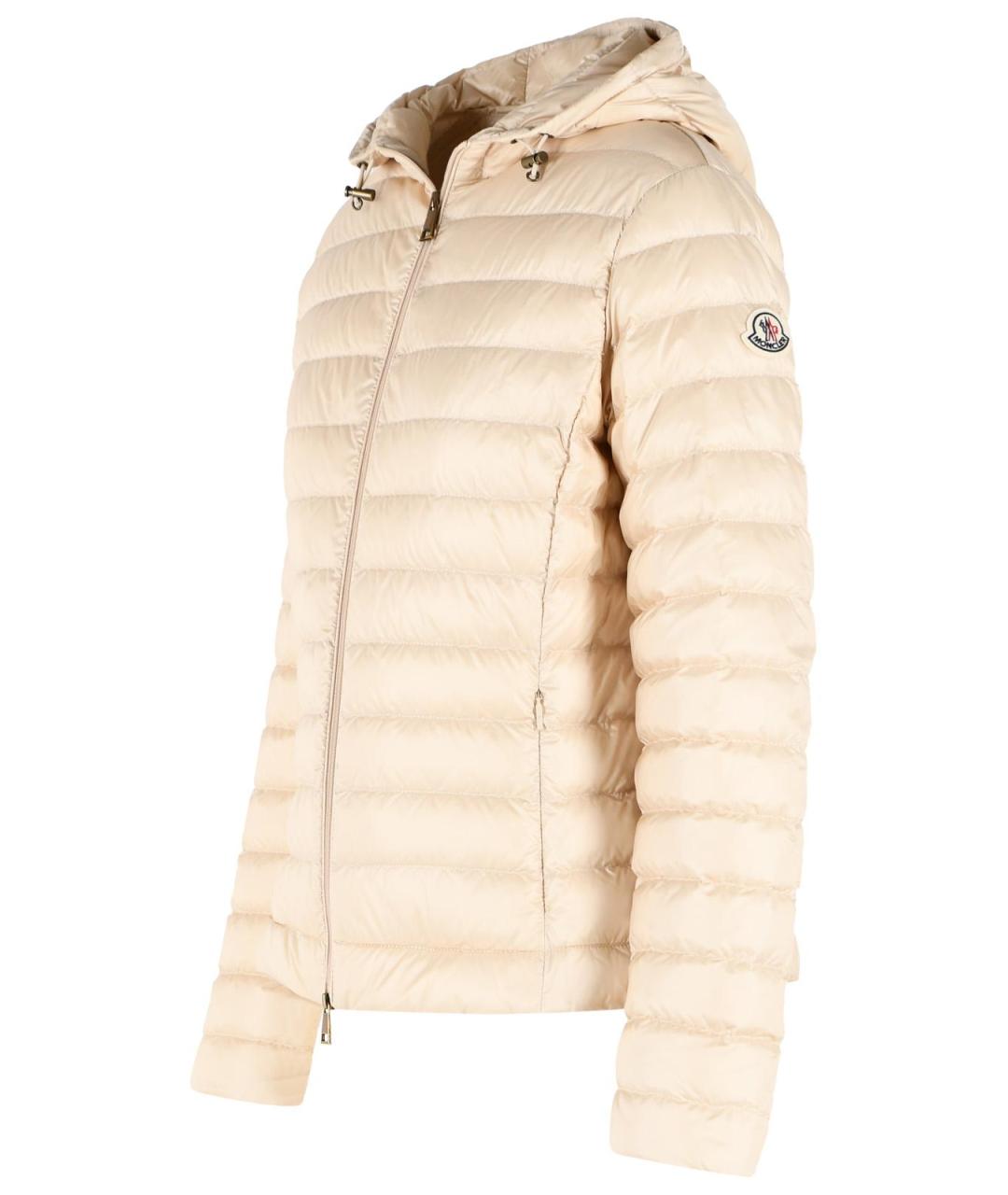 MONCLER Бежевый полиамидовый пуховик, фото 2