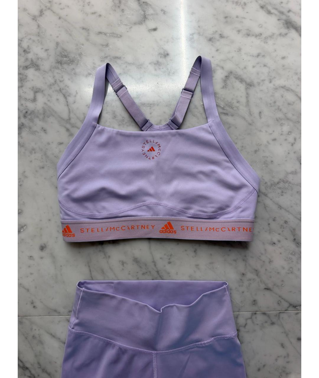 ADIDAS BY STELLA MCCARTNEY Фиолетовые полиэстеровые спортивные брюки и шорты, фото 3