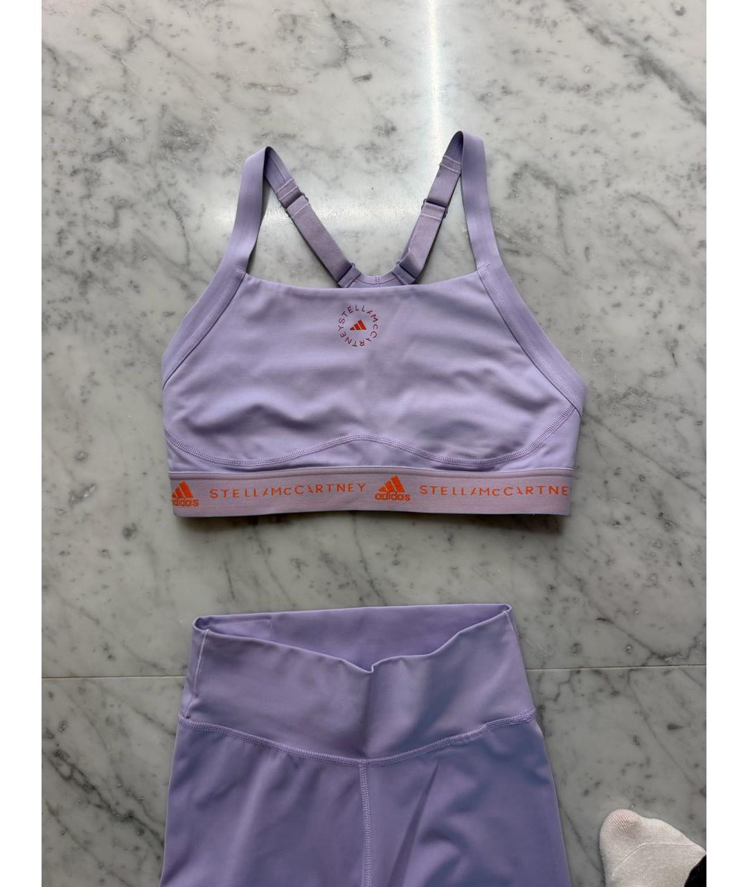 ADIDAS BY STELLA MCCARTNEY Фиолетовые полиэстеровые спортивные брюки и шорты, фото 2