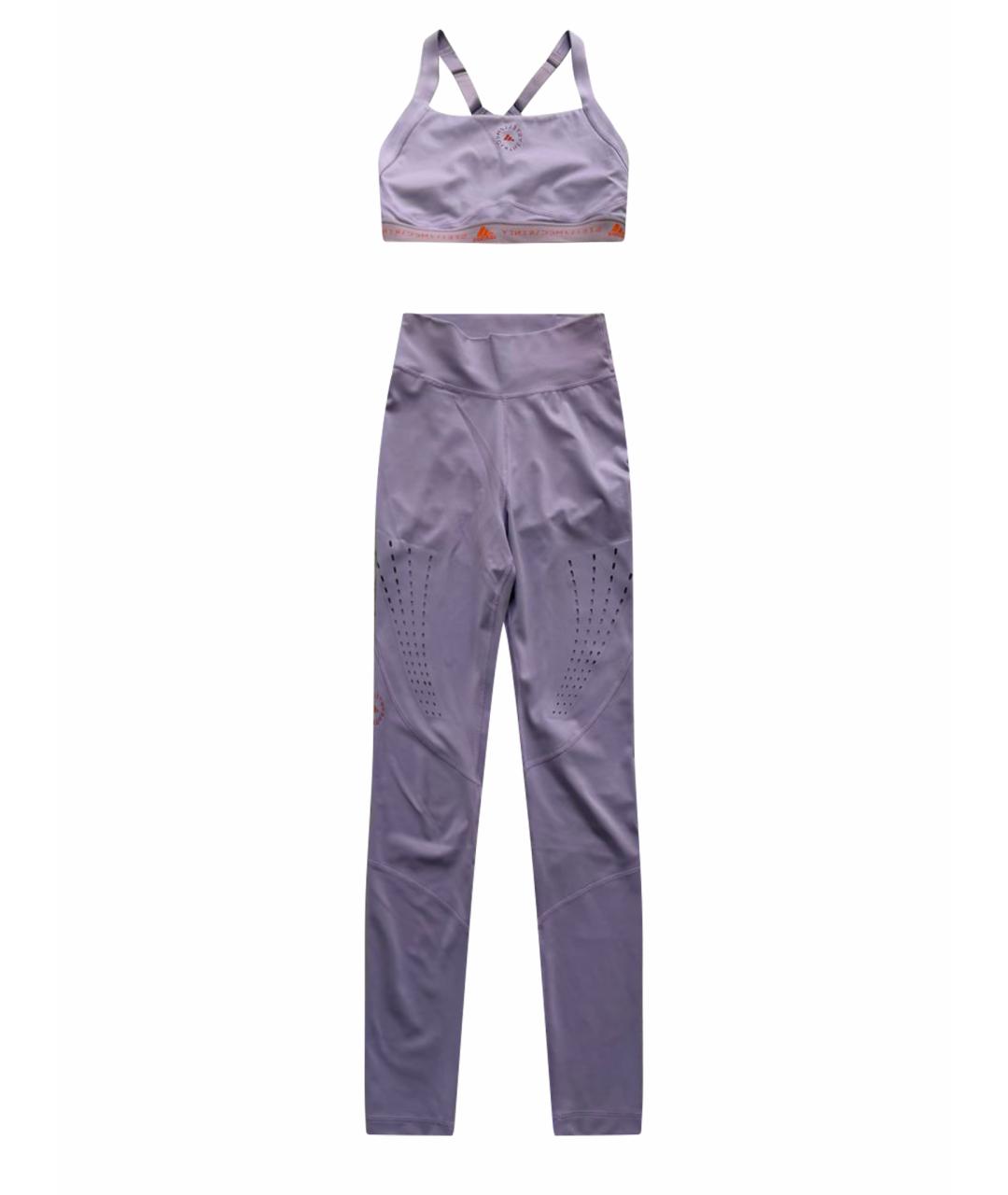 ADIDAS BY STELLA MCCARTNEY Фиолетовые полиэстеровые спортивные брюки и шорты, фото 1