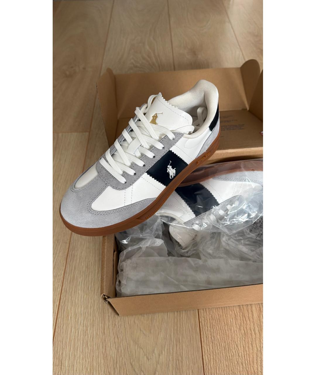 POLO RALPH LAUREN Белые кожаные кеды, фото 2