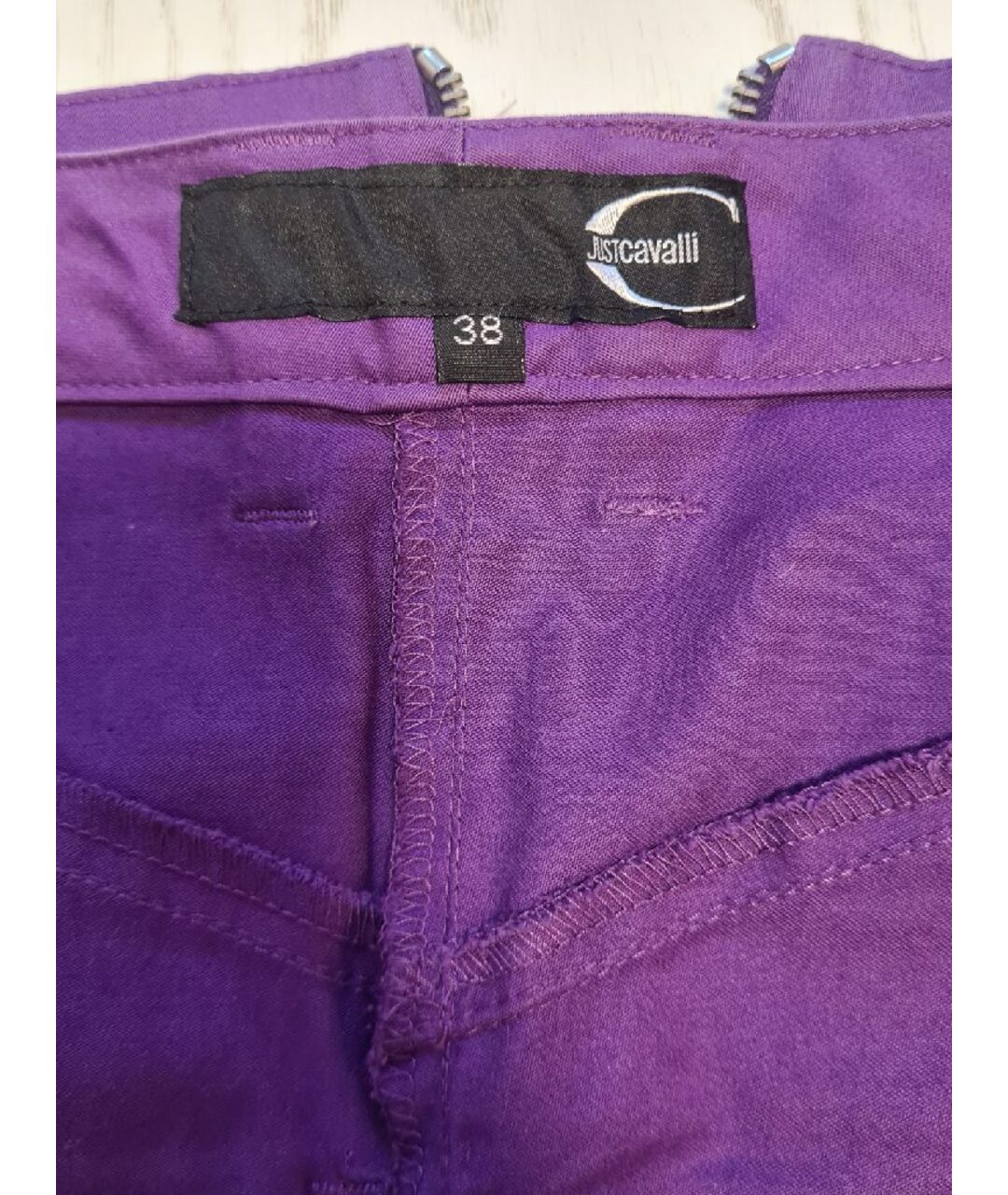 JUST CAVALLI Фиолетовая деним юбка миди, фото 3
