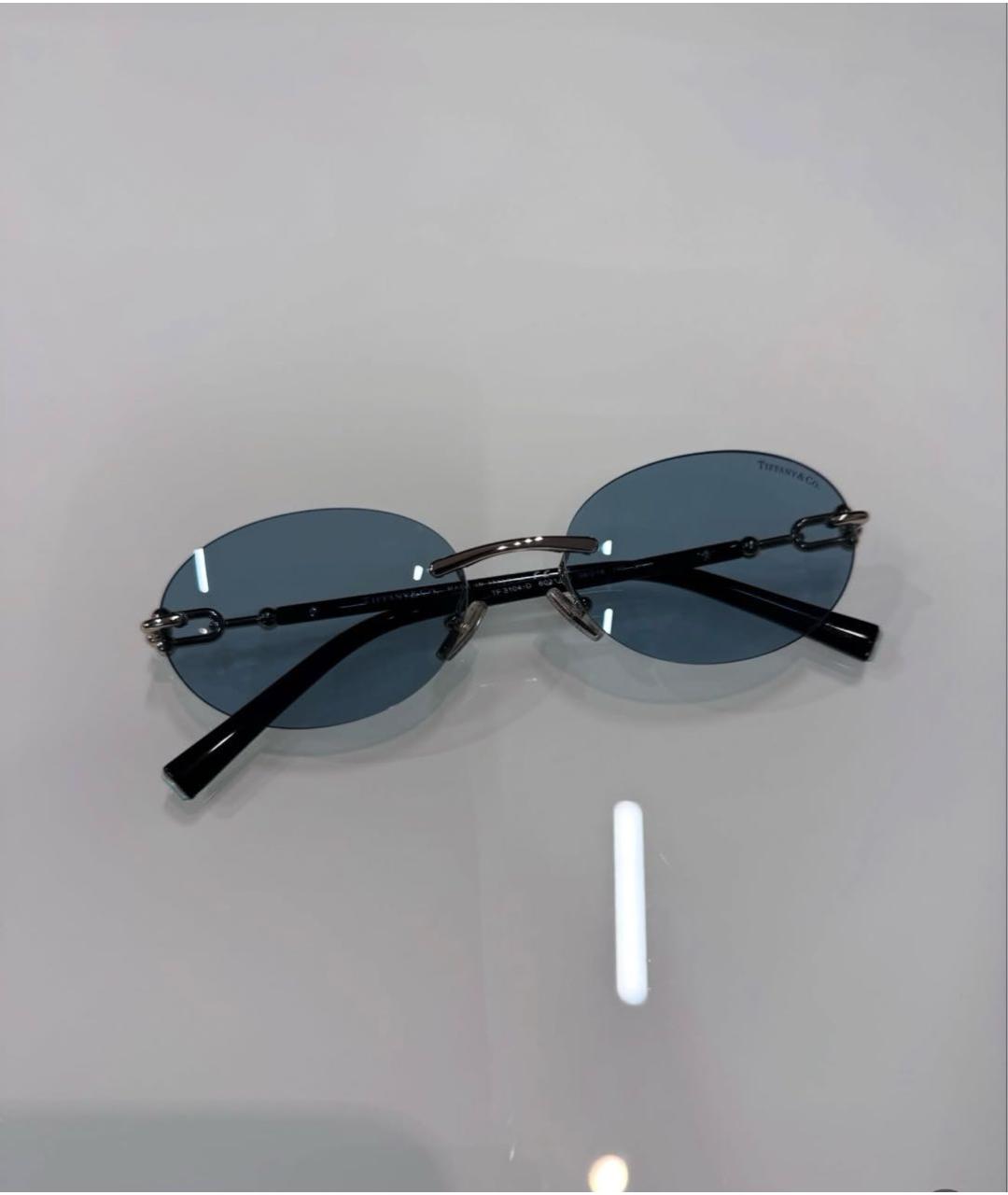 TIFFANY&CO Голубые металлические солнцезащитные очки, фото 2