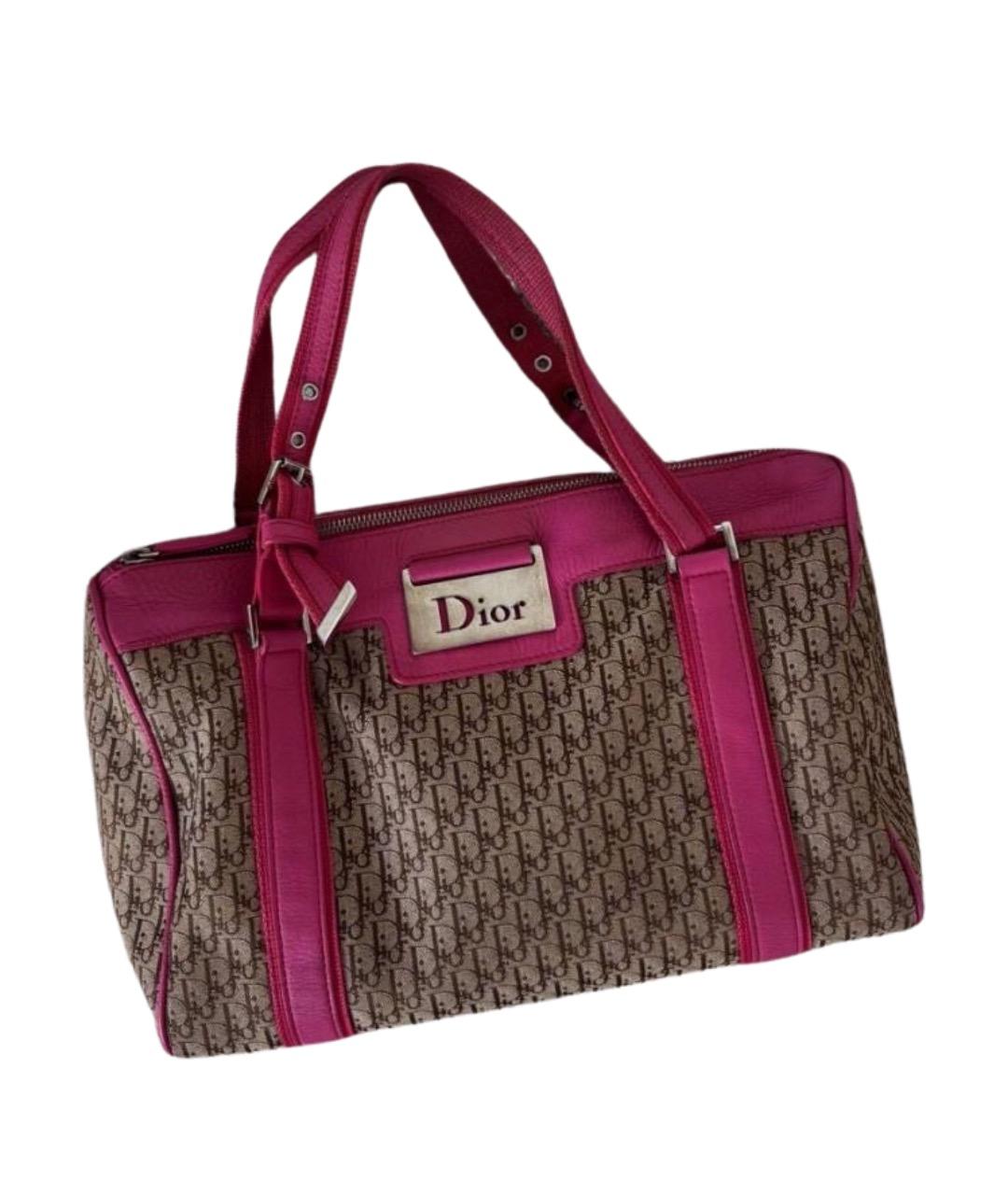 CHRISTIAN DIOR Бежевая канва сумка с короткими ручками, фото 1