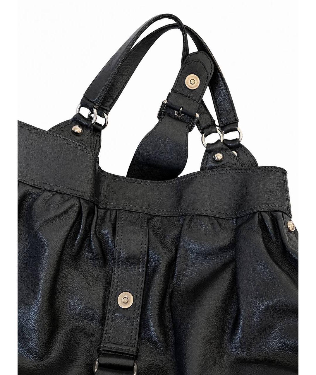 MOSCHINO Черная кожаная сумка с короткими ручками, фото 3