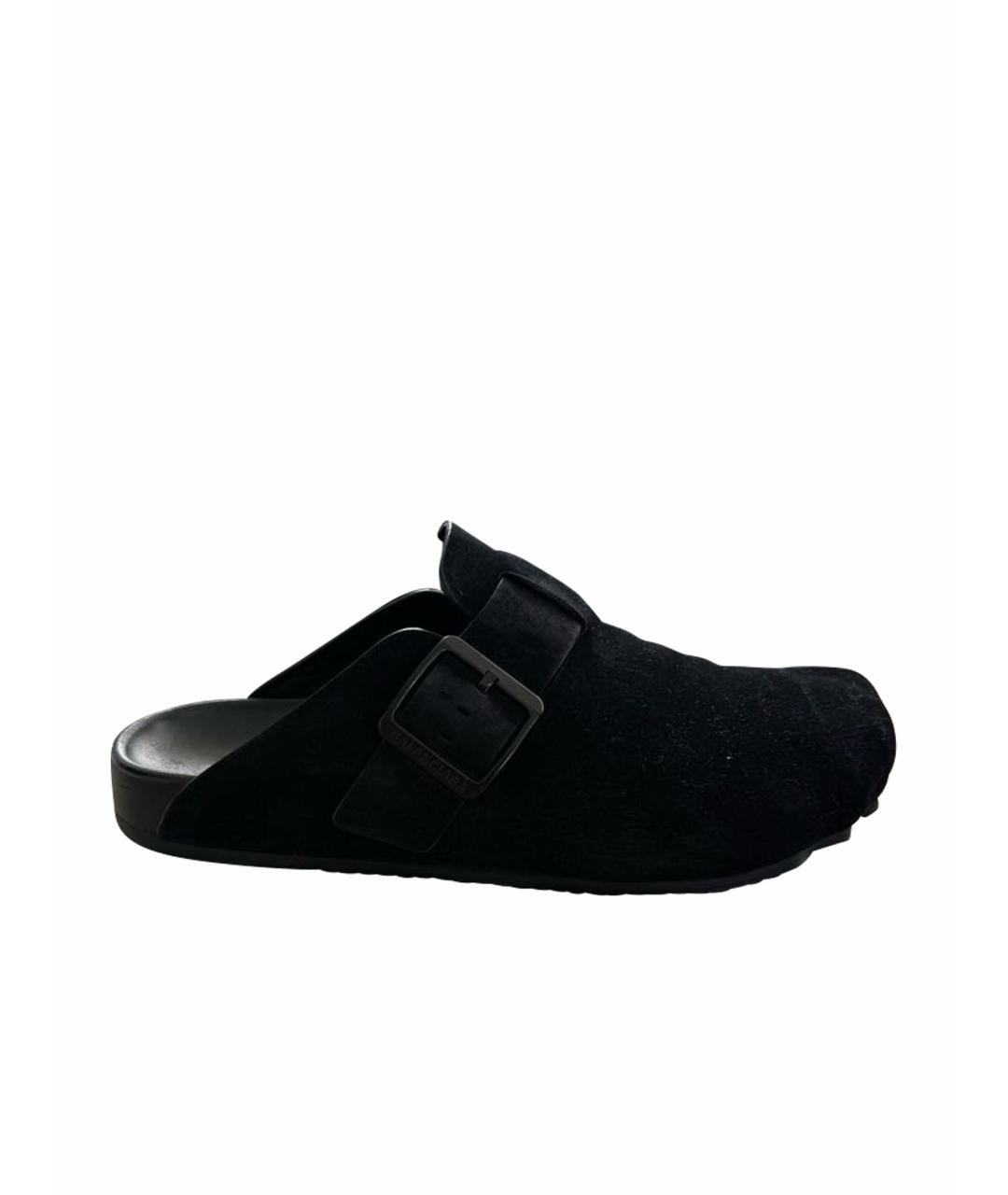 BALENCIAGA Черные замшевые туфли, фото 1