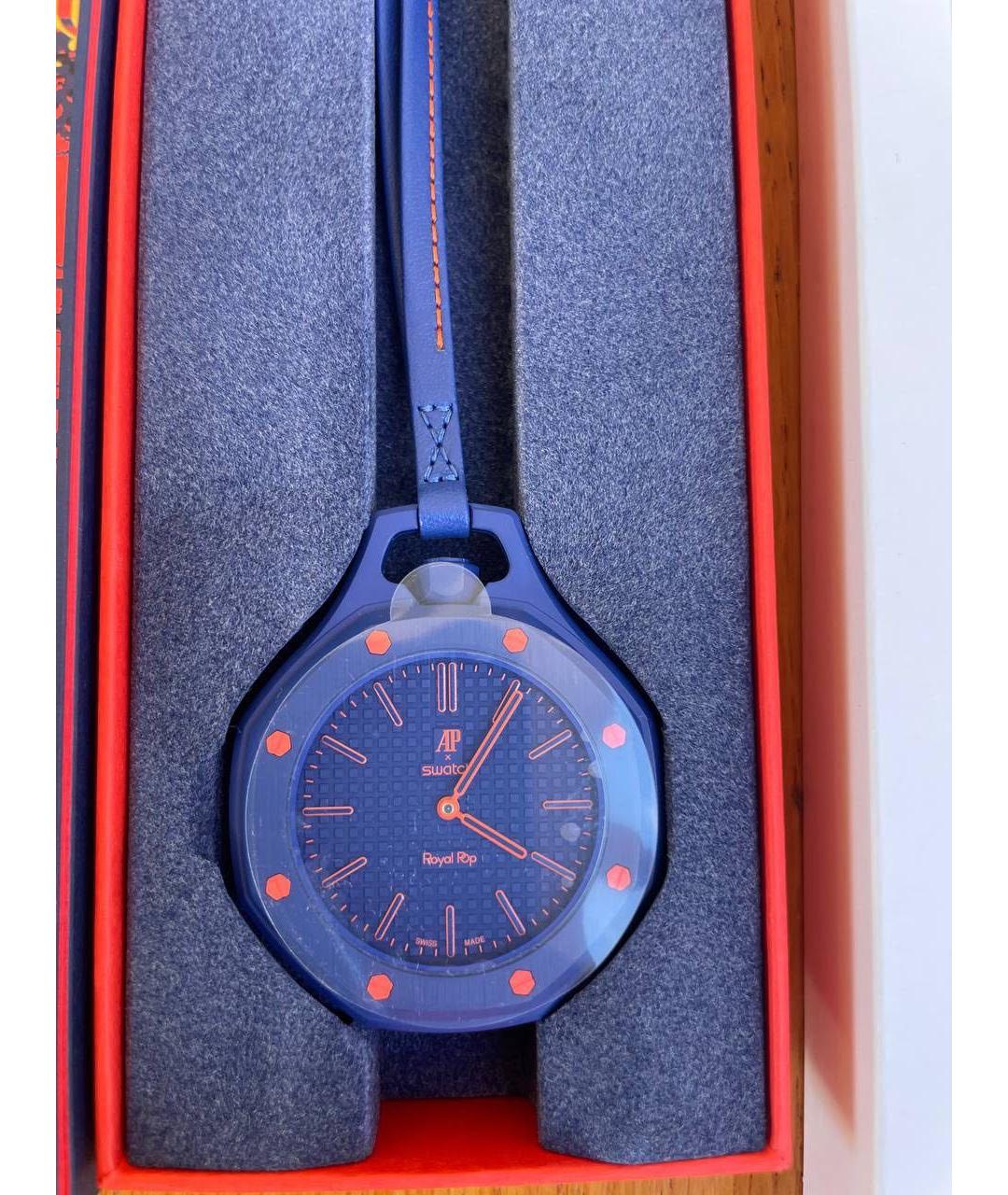 Swatch Темно-синие керамические часы, фото 6