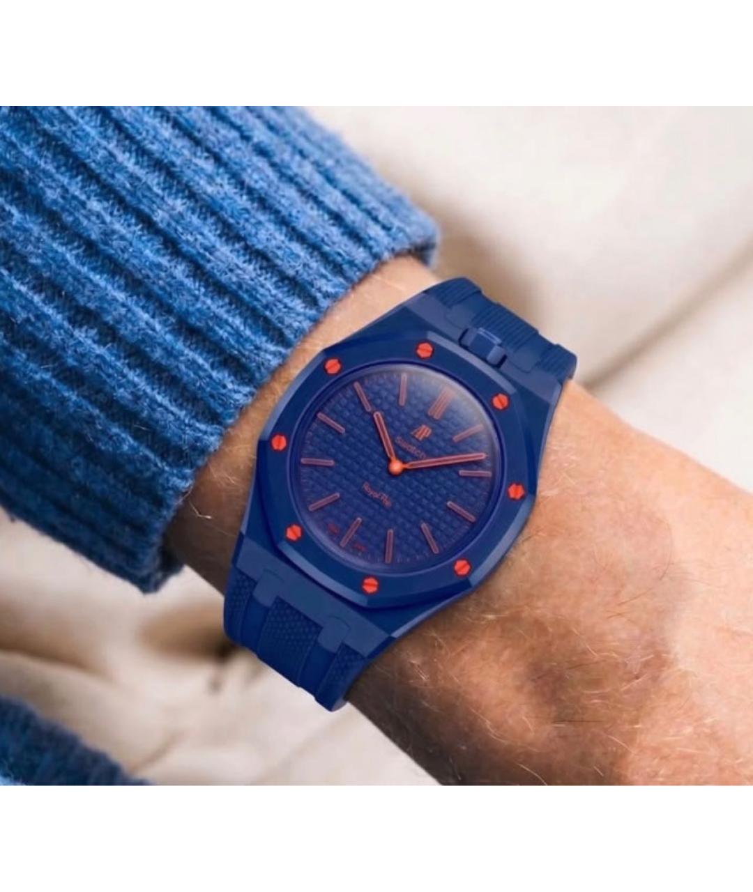 Swatch Темно-синие керамические часы, фото 5