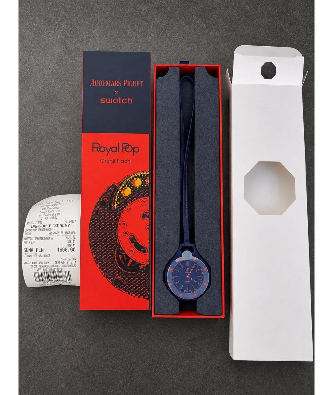 Swatch Темно-синие керамические часы, фото 2