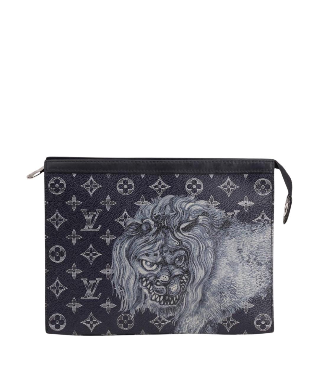 LOUIS VUITTON Темно-синяя канва папка для документов, фото 1