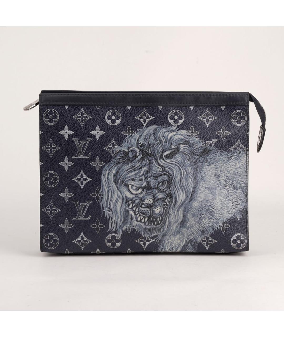 LOUIS VUITTON Темно-синяя канва папка для документов, фото 8