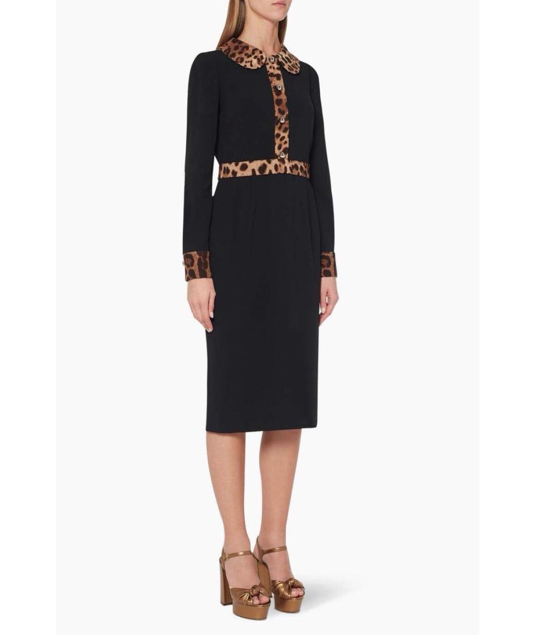 DOLCE&GABBANA Черное вискозное платье, фото 4