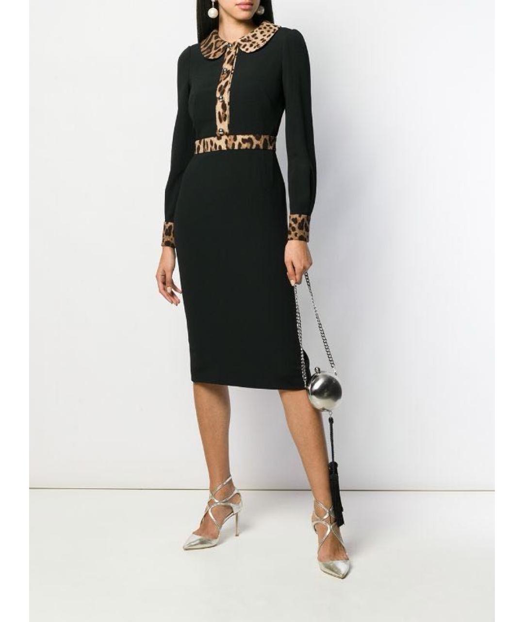 DOLCE&GABBANA Черное вискозное платье, фото 3