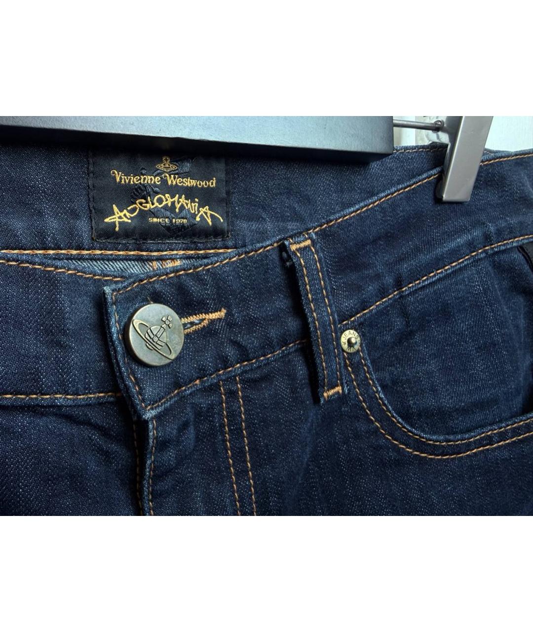 VIVIENNE WESTWOOD Синие хлопковые прямые джинсы, фото 3