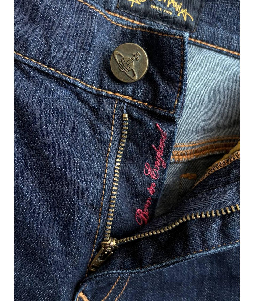 VIVIENNE WESTWOOD Синие хлопковые прямые джинсы, фото 4