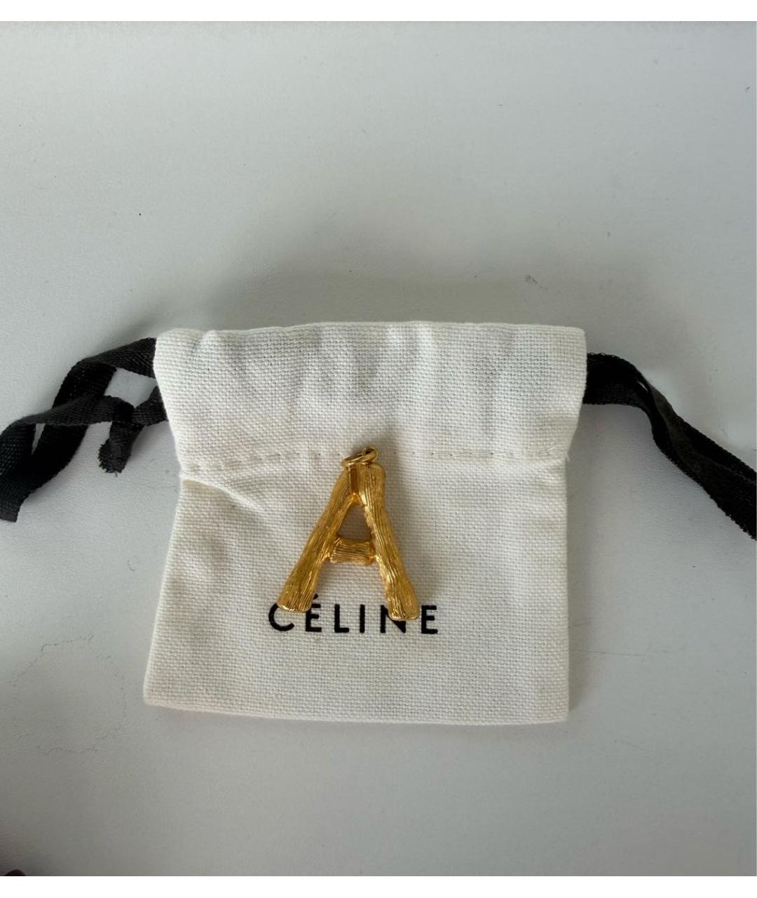 CELINE Золотая металлическая подвеска, фото 2