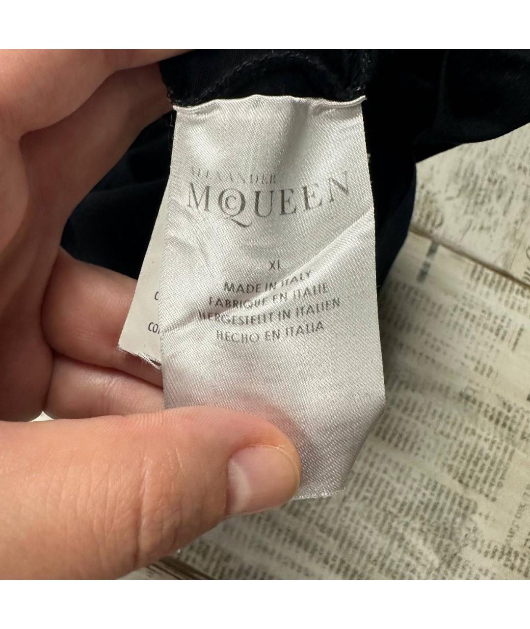 ALEXANDER MCQUEEN Черное поло с коротким рукавом, фото 4