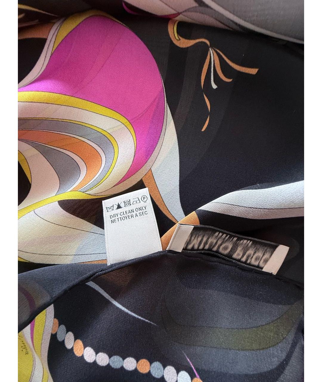 EMILIO PUCCI Черный шелковый шарф, фото 6
