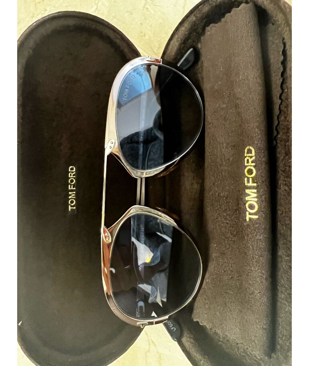 TOM FORD Темно-синие металлические солнцезащитные очки, фото 4