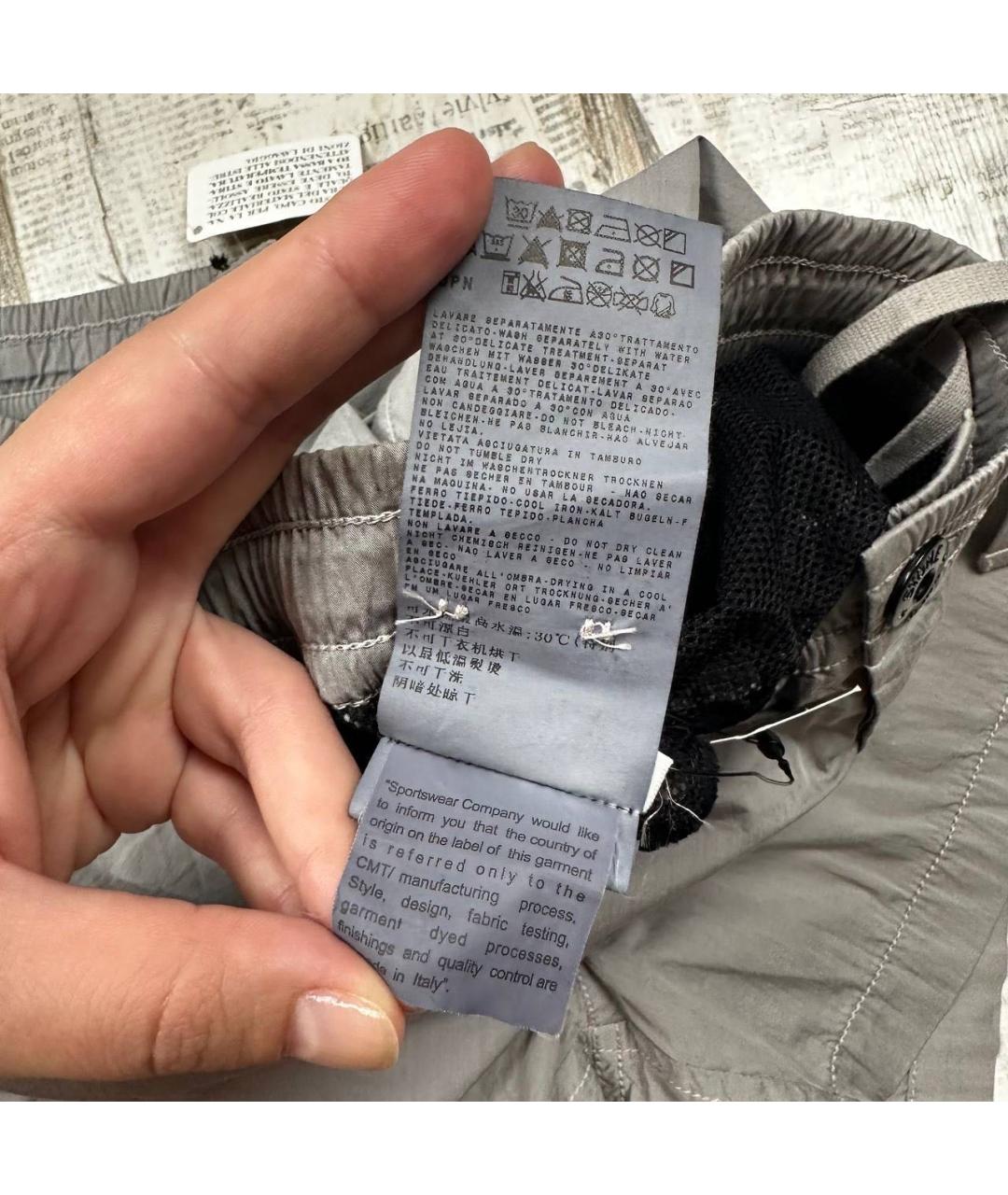 STONE ISLAND Серые шорты, фото 4