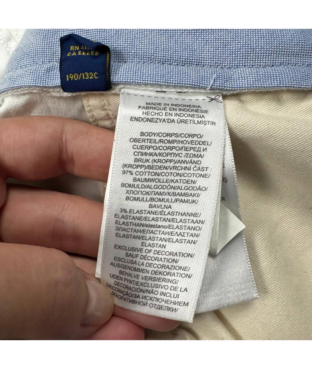 POLO RALPH LAUREN Белые хлопковые шорты, фото 6