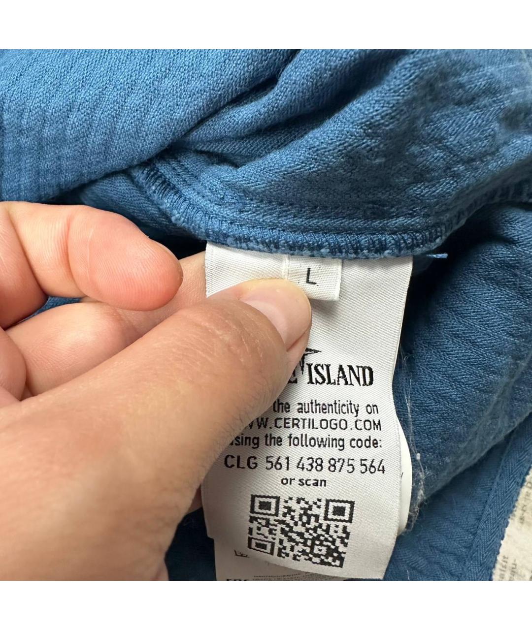 STONE ISLAND Синяя кэжуал рубашка, фото 4